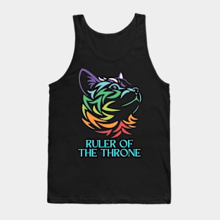 Black Colorful Cat Tank Top